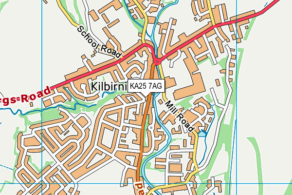 KA25 7AG map - OS VectorMap District (Ordnance Survey)