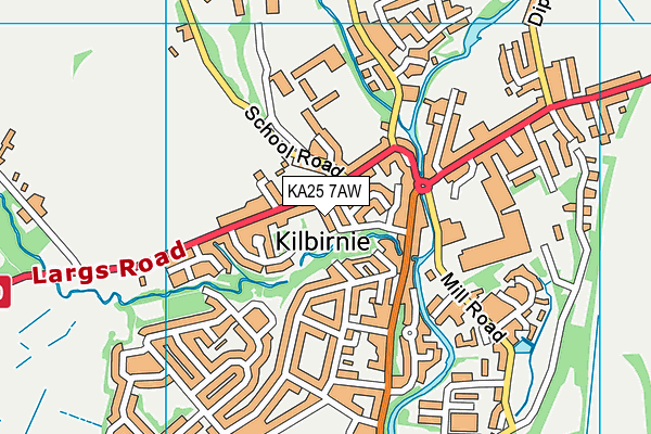 KA25 7AW map - OS VectorMap District (Ordnance Survey)