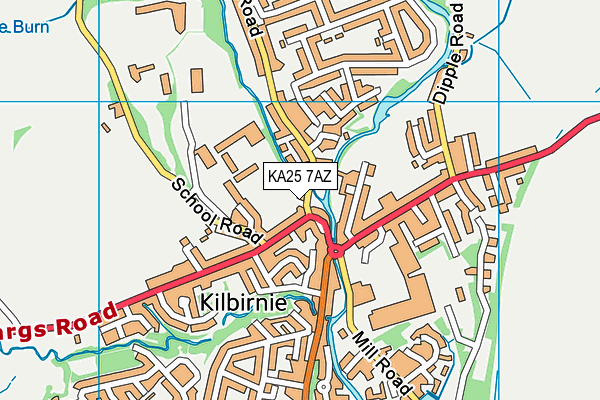 KA25 7AZ map - OS VectorMap District (Ordnance Survey)