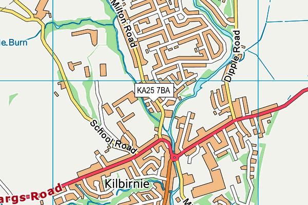 KA25 7BA map - OS VectorMap District (Ordnance Survey)