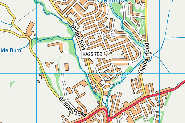 KA25 7BB map - OS VectorMap District (Ordnance Survey)