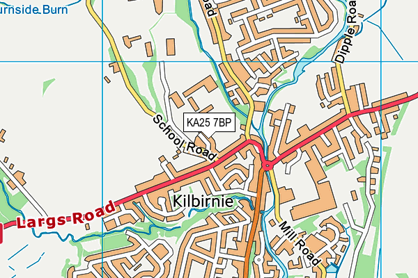 KA25 7BP map - OS VectorMap District (Ordnance Survey)