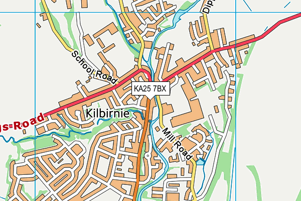 KA25 7BX map - OS VectorMap District (Ordnance Survey)