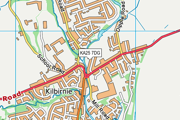 KA25 7DG map - OS VectorMap District (Ordnance Survey)