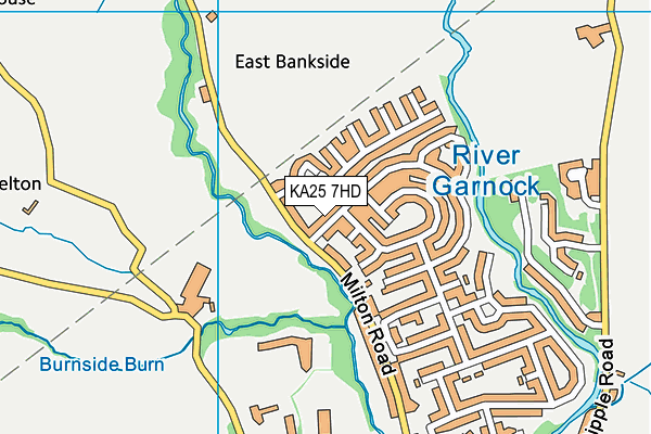 KA25 7HD map - OS VectorMap District (Ordnance Survey)