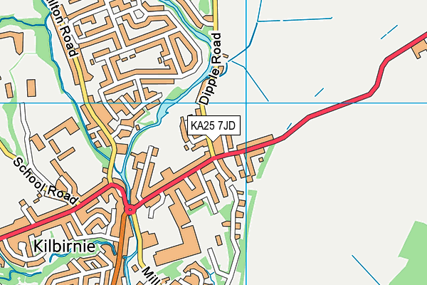 KA25 7JD map - OS VectorMap District (Ordnance Survey)