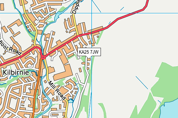 KA25 7JW map - OS VectorMap District (Ordnance Survey)