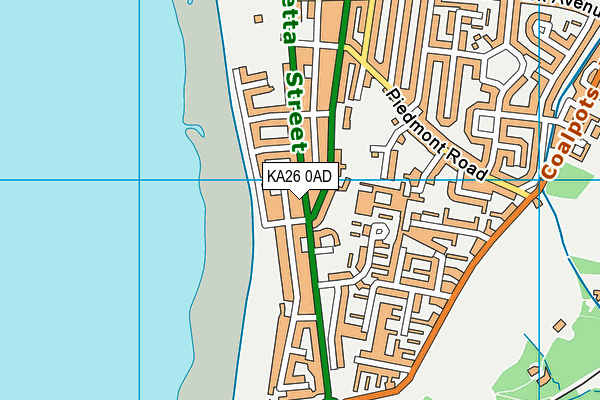 KA26 0AD map - OS VectorMap District (Ordnance Survey)