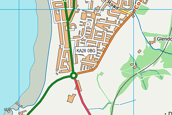 KA26 0BG map - OS VectorMap District (Ordnance Survey)