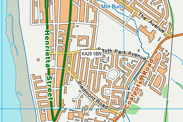 KA26 0BN map - OS VectorMap District (Ordnance Survey)