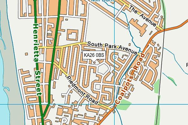 KA26 0BS map - OS VectorMap District (Ordnance Survey)