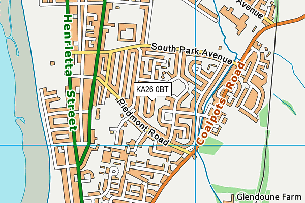 KA26 0BT map - OS VectorMap District (Ordnance Survey)