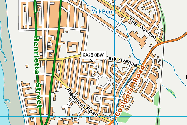 KA26 0BW map - OS VectorMap District (Ordnance Survey)