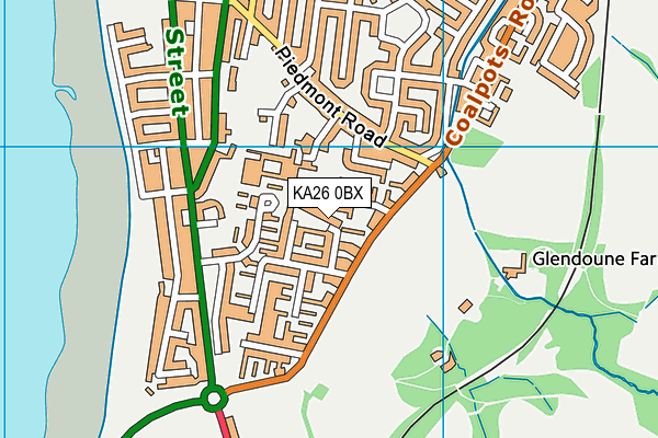KA26 0BX map - OS VectorMap District (Ordnance Survey)