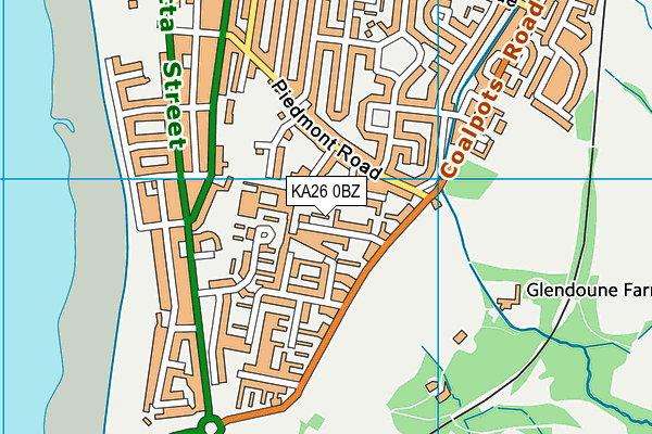 KA26 0BZ map - OS VectorMap District (Ordnance Survey)