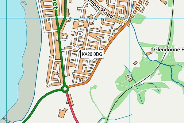 KA26 0DG map - OS VectorMap District (Ordnance Survey)