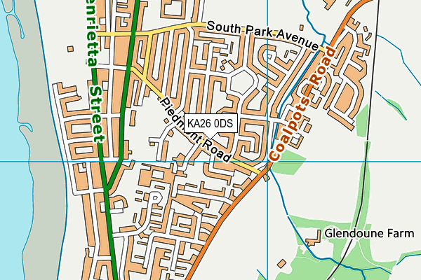 KA26 0DS map - OS VectorMap District (Ordnance Survey)