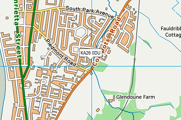 KA26 0DU map - OS VectorMap District (Ordnance Survey)