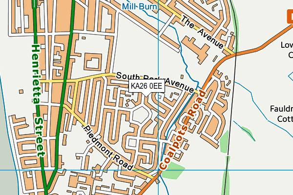 KA26 0EE map - OS VectorMap District (Ordnance Survey)