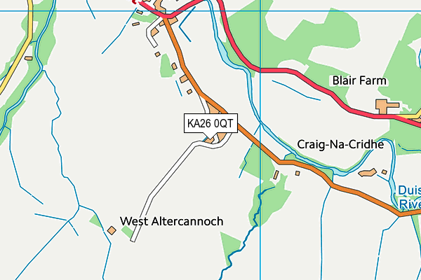 KA26 0QT map - OS VectorMap District (Ordnance Survey)