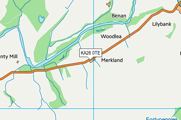 KA26 0TE map - OS VectorMap District (Ordnance Survey)