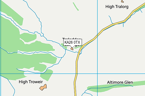 KA26 0TX map - OS VectorMap District (Ordnance Survey)