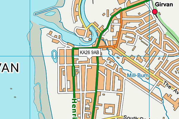 KA26 9AB map - OS VectorMap District (Ordnance Survey)