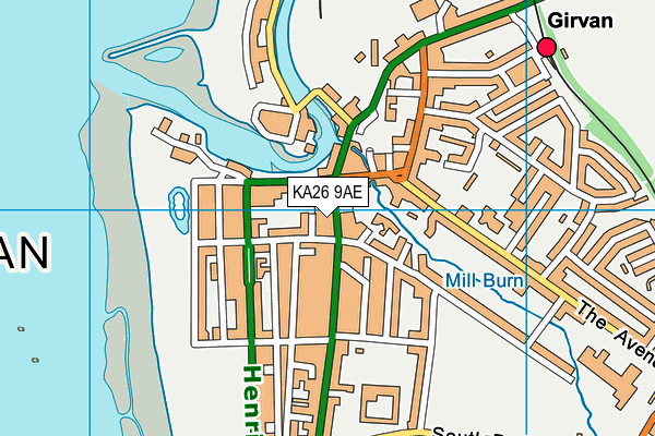 KA26 9AE map - OS VectorMap District (Ordnance Survey)