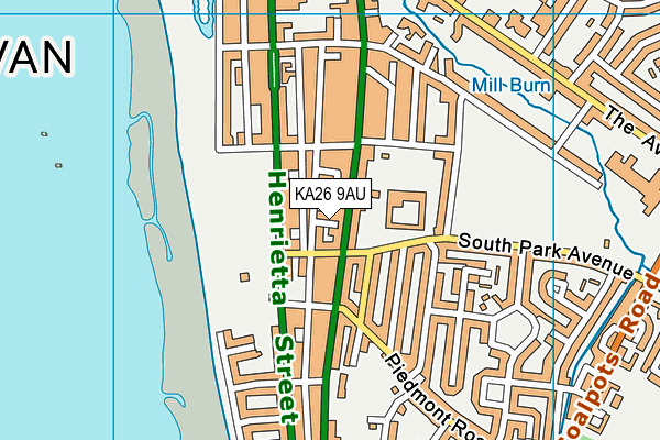 KA26 9AU map - OS VectorMap District (Ordnance Survey)