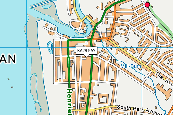 KA26 9AY map - OS VectorMap District (Ordnance Survey)
