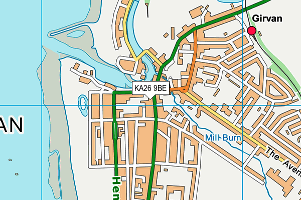 KA26 9BE map - OS VectorMap District (Ordnance Survey)