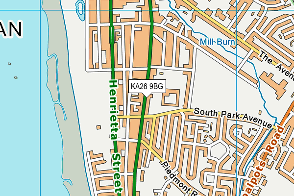 KA26 9BG map - OS VectorMap District (Ordnance Survey)