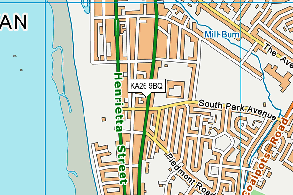 KA26 9BQ map - OS VectorMap District (Ordnance Survey)