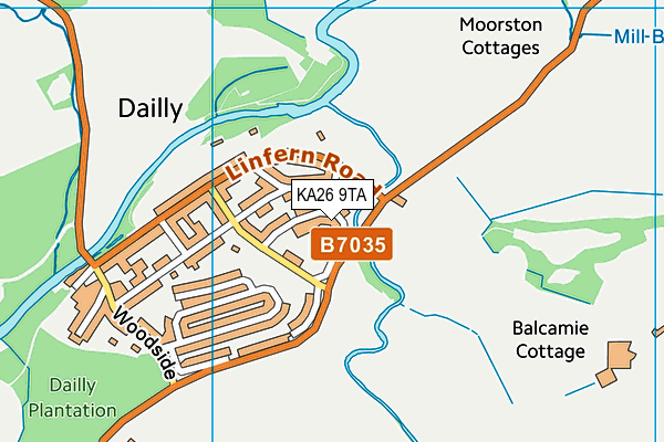KA26 9TA map - OS VectorMap District (Ordnance Survey)