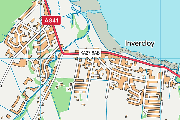 KA27 8AB map - OS VectorMap District (Ordnance Survey)