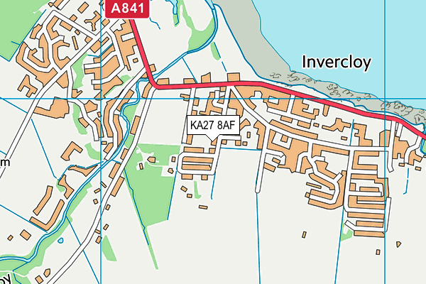 KA27 8AF map - OS VectorMap District (Ordnance Survey)
