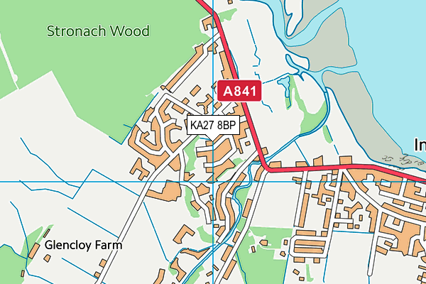 KA27 8BP map - OS VectorMap District (Ordnance Survey)