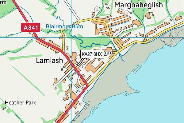 KA27 8HX map - OS VectorMap District (Ordnance Survey)