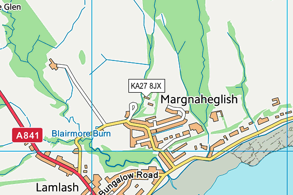 KA27 8JX map - OS VectorMap District (Ordnance Survey)