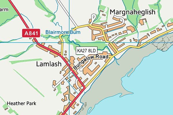 KA27 8LD map - OS VectorMap District (Ordnance Survey)