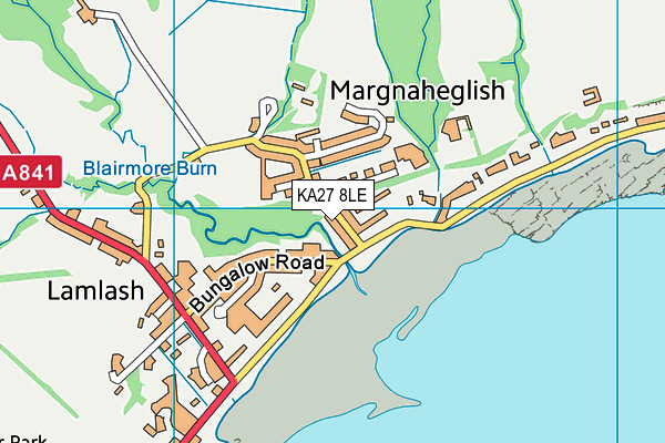 KA27 8LE map - OS VectorMap District (Ordnance Survey)