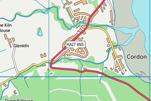 KA27 8NS map - OS VectorMap District (Ordnance Survey)