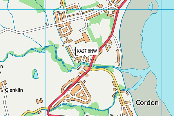 KA27 8NW map - OS VectorMap District (Ordnance Survey)