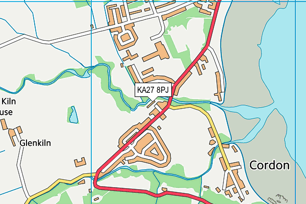 KA27 8PJ map - OS VectorMap District (Ordnance Survey)