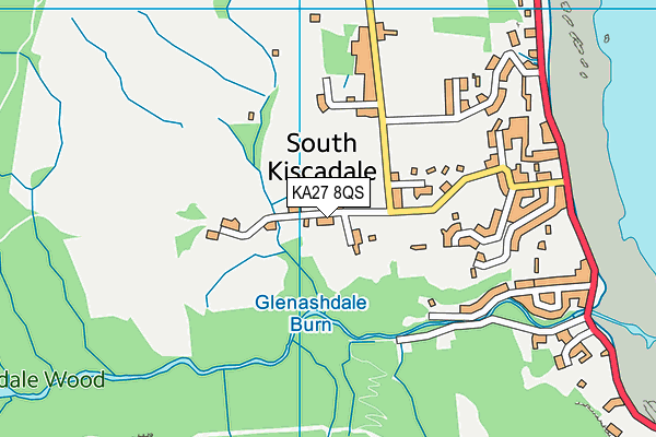 KA27 8QS map - OS VectorMap District (Ordnance Survey)