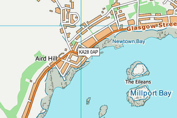 KA28 0AP map - OS VectorMap District (Ordnance Survey)