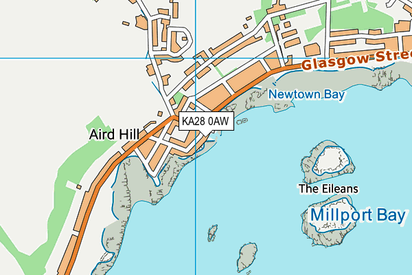 KA28 0AW map - OS VectorMap District (Ordnance Survey)