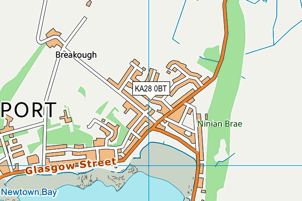 KA28 0BT map - OS VectorMap District (Ordnance Survey)