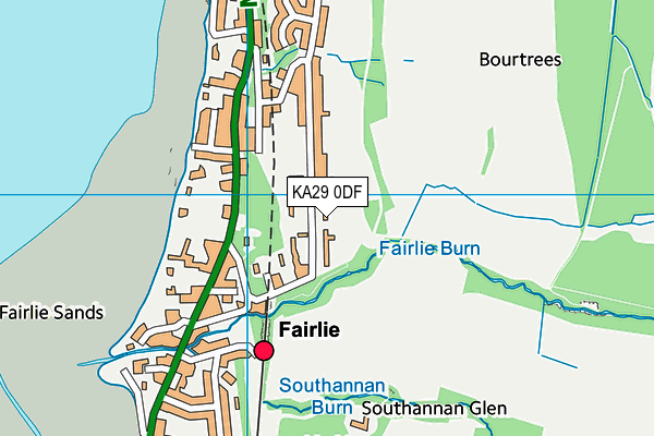 KA29 0DF map - OS VectorMap District (Ordnance Survey)