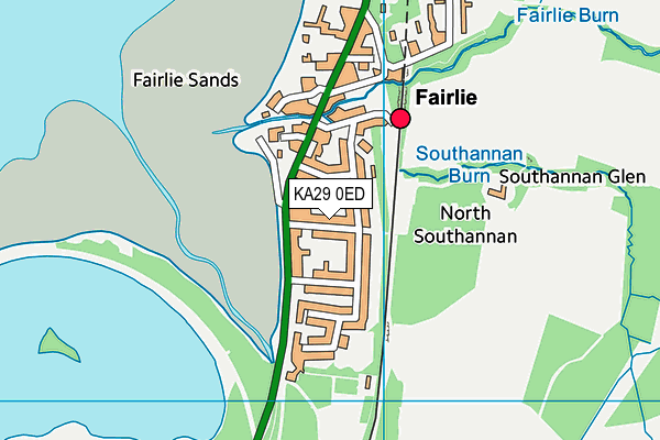 KA29 0ED map - OS VectorMap District (Ordnance Survey)